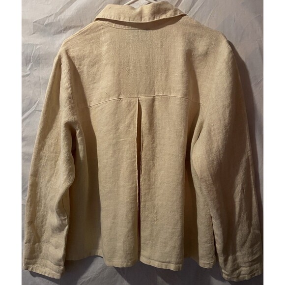 TWO STAR DOG U.S. made Natural Hemp Fibers Butter Yellow 90's Tunic/Shacket XL - Picture 4 of 7